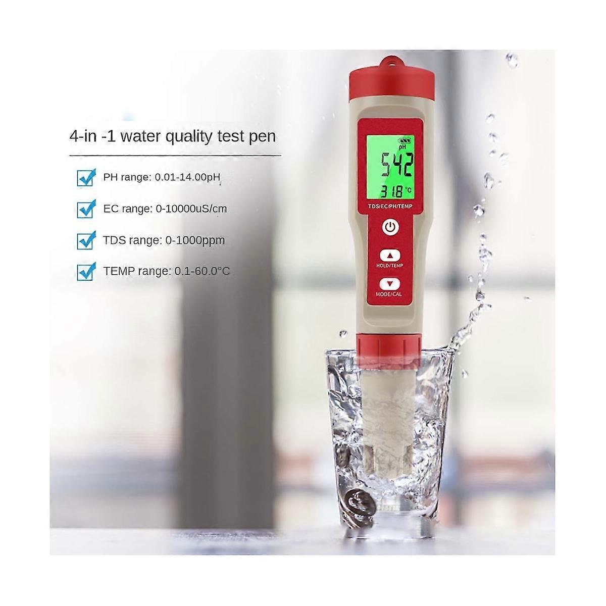 4-In-1 Digital PH Meter with PH/TDS/EC/Temp Function for Hydroponics,For Nutrients Growing, Indoor