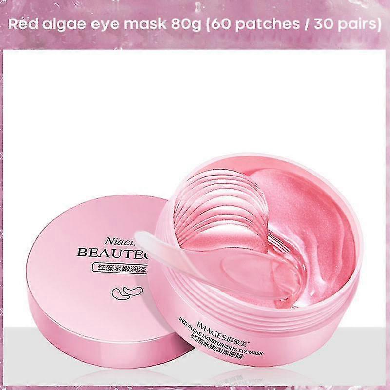 60pcs=30 Pairs Red Algae Eye Masks Remove Dark Circles Moisturizing Lifting Collagen