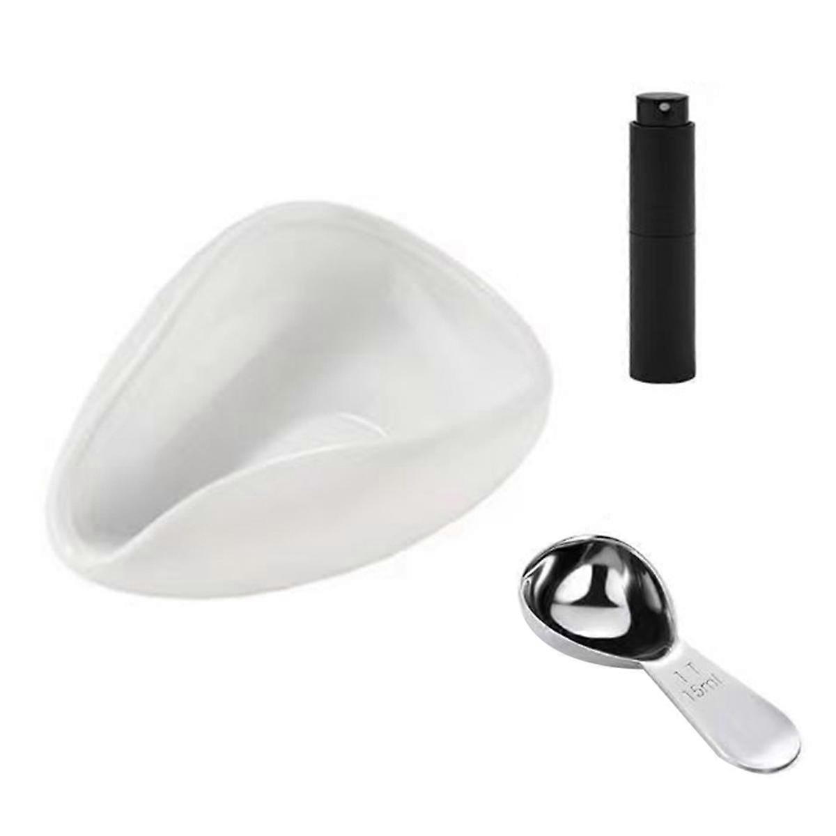 Coffee Bean Dosing Cup Spoon and Bottle Set, Espresso Coffee , Ceramic Single Dosing Tray for Coffe