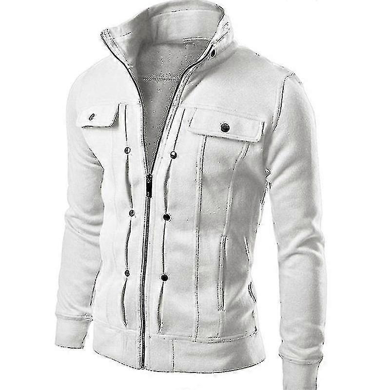 Mens Autumn Winter Outwear Military Jacket Casual Collar Combat Biker Jacket Coat Tops