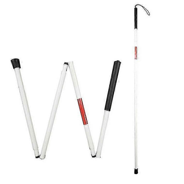 125cm Cane For The Blind, Non-slip Aluminum Folding Cane Reflective At Night