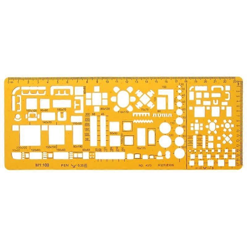 Professional Architectural Template Ruler Drawings Stencil Measuring Tool Supply