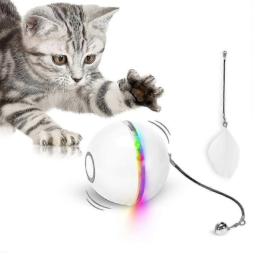 Interactive Cat Toys Compatible With Indoor Cats, Automatic Rolling Kitty Toys