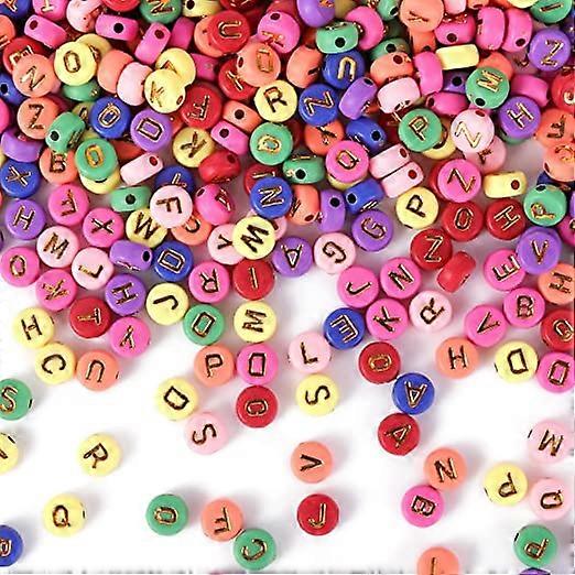 200 Pcs Alphabet Beads, Soft Round Multi-Color 10mm Letter Beads for DIY Bracelet Necklace Craft Jewelry Making