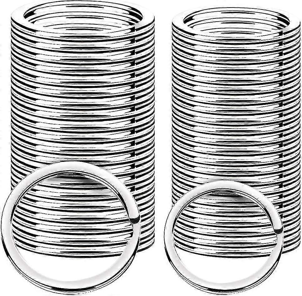 Key Rings, 100 Pcs Flat Split Rings With Size 25mm And 28mm, Metal Rings For Home Keys And Crafts