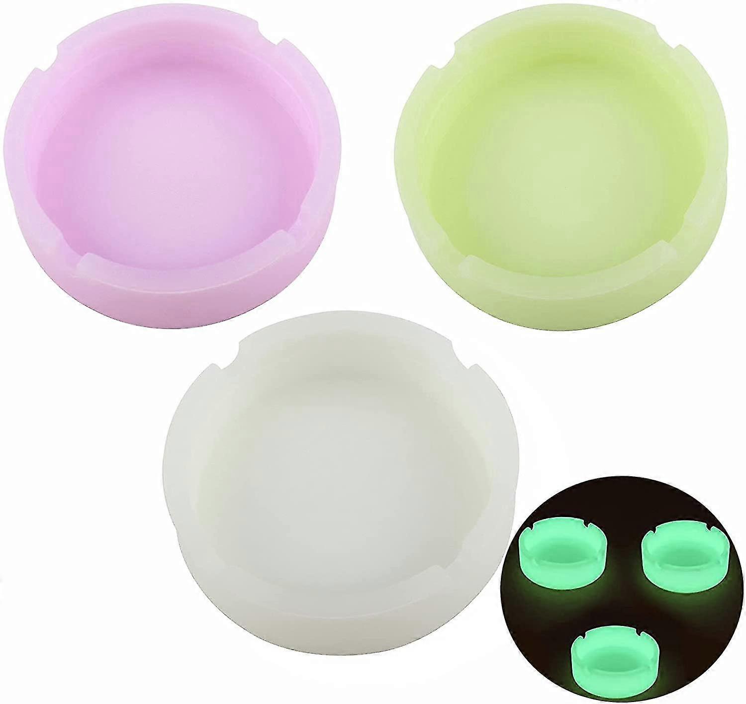 3 Pack Luminous Silicone Ashtray Premium Silicone Rubber,round 2