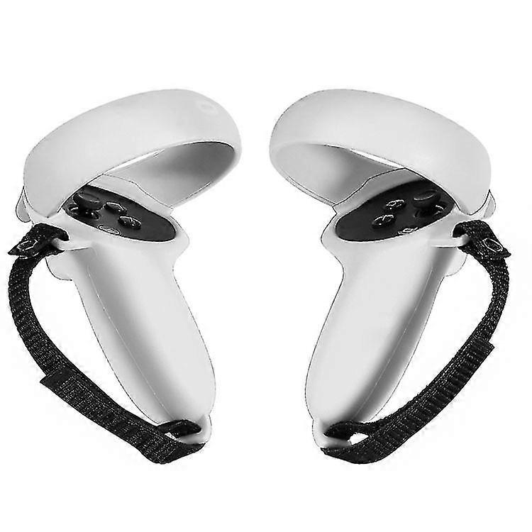 Case Silicone Compatible With Oculus Quest 2 Controller, Accessories Non-slip, With Adjustable Hand Strap(1 Pair, White)