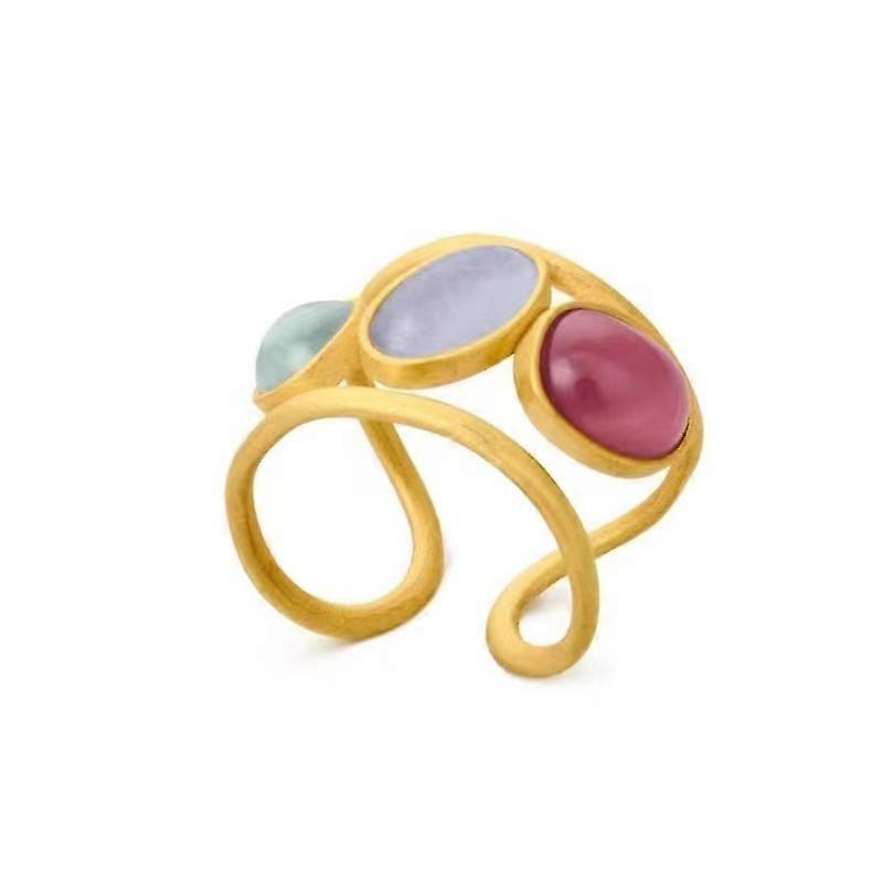 Creative Colored Round Stone Ring