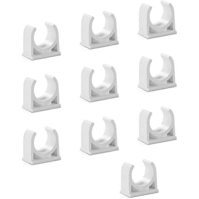 40mm U Type Colliers de Tuyau Conduit Raccords Blanc10Pcs