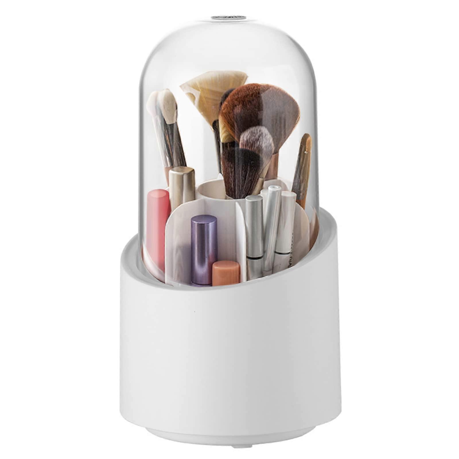Makeup Brush Holder with Lid, Rotatable Clear Acrylic Cup 24cm