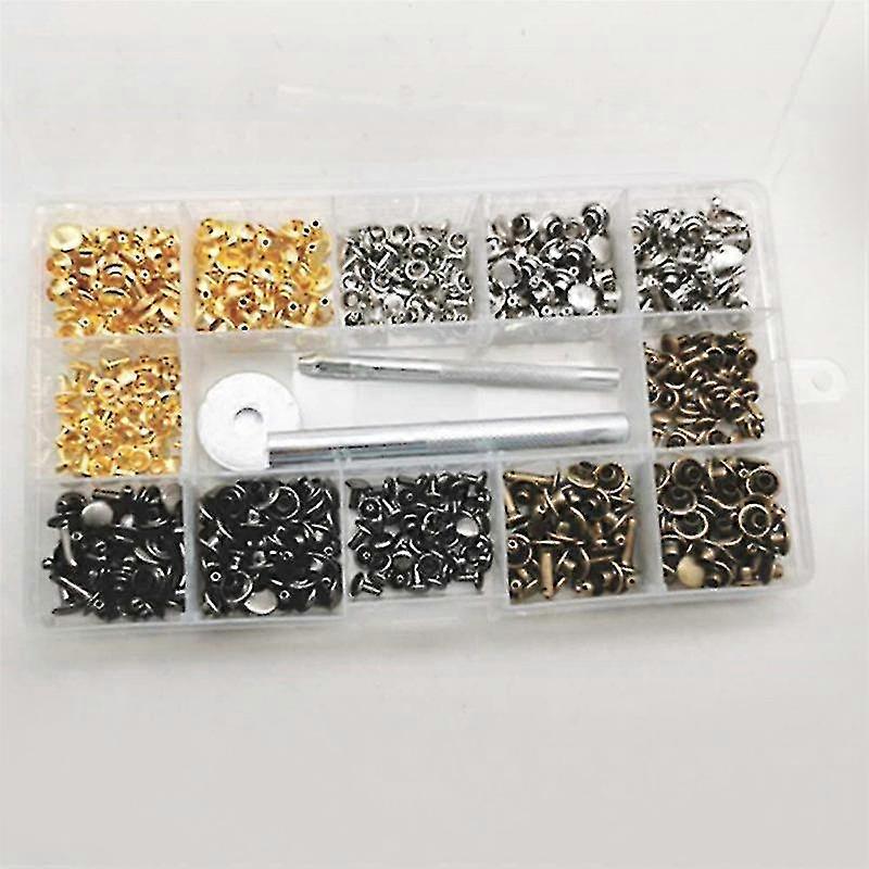 240pcs/set Leather Rivets Double Cap Rivet With 4pcs Fixing Tools
