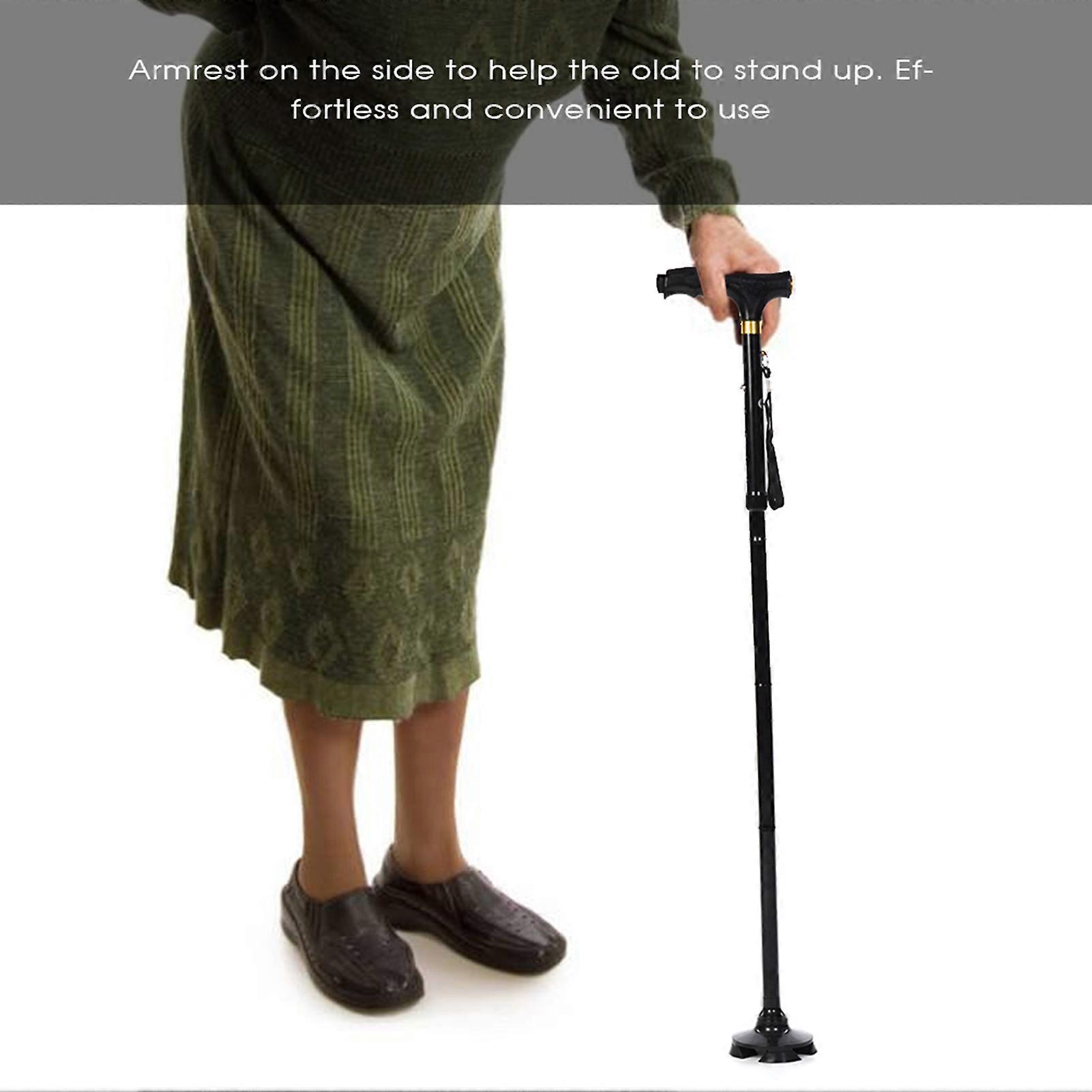 Aluminum Alloy Walking Cane Climbing Stick with Led Light Folding Stick