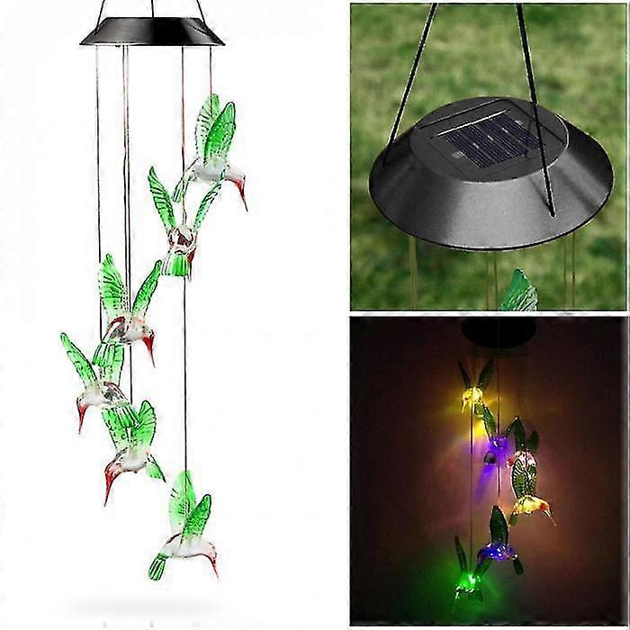Solar Wind Chimes For Outside,color-changing Hanging Mobile Wind Chime