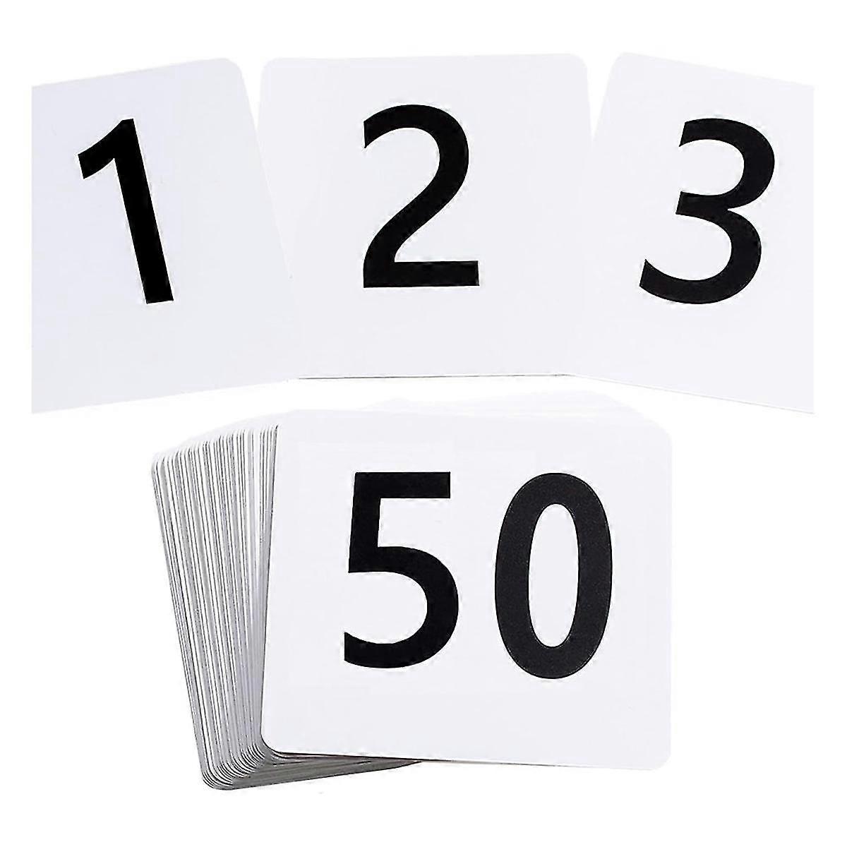 50Pcs Table Numbers 1-50, 3.7x4 Inch Table Numbers, Double Sided Table Number Cards - for Wedding Reception Restaurant