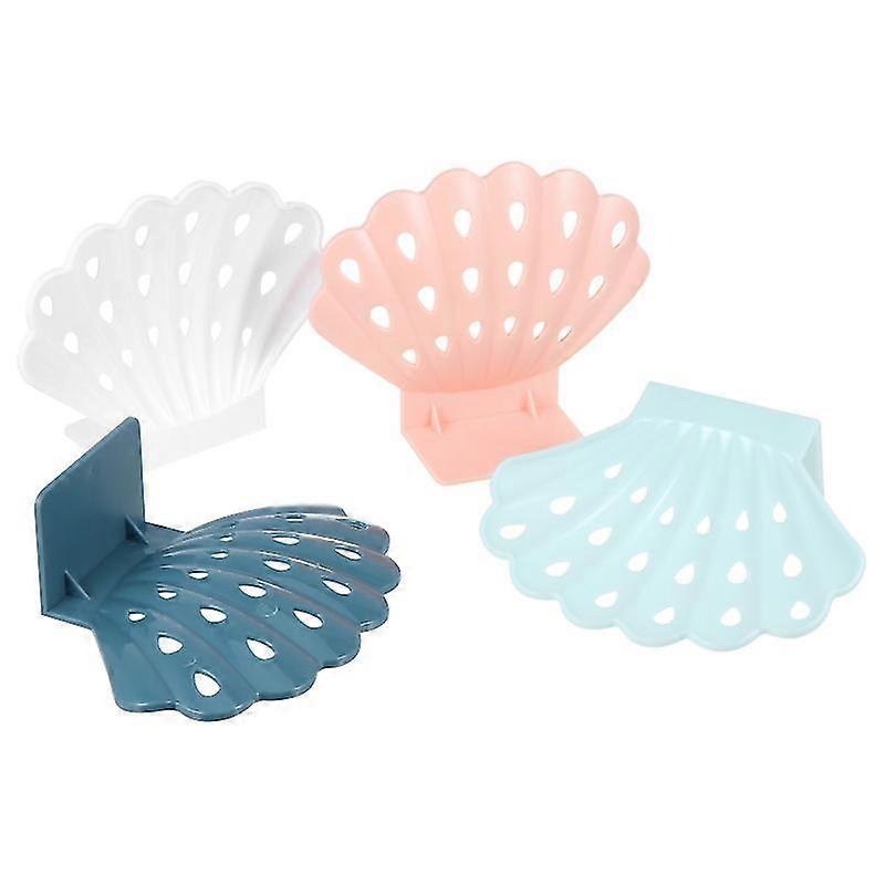 4pcs Multifunctional Soap Box Draining Soap Storage Rack Punch-free Soap Holder