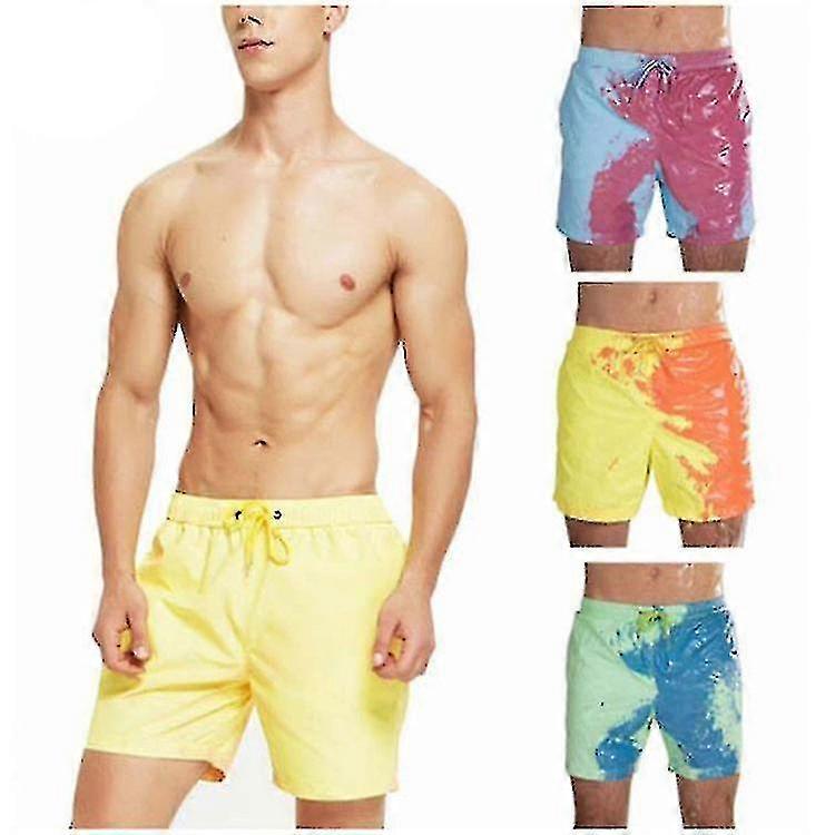 Nouveau short de plage de haute qualité magique changeant de couleur pour hommes maillots de bain bain bain à séchage rapide