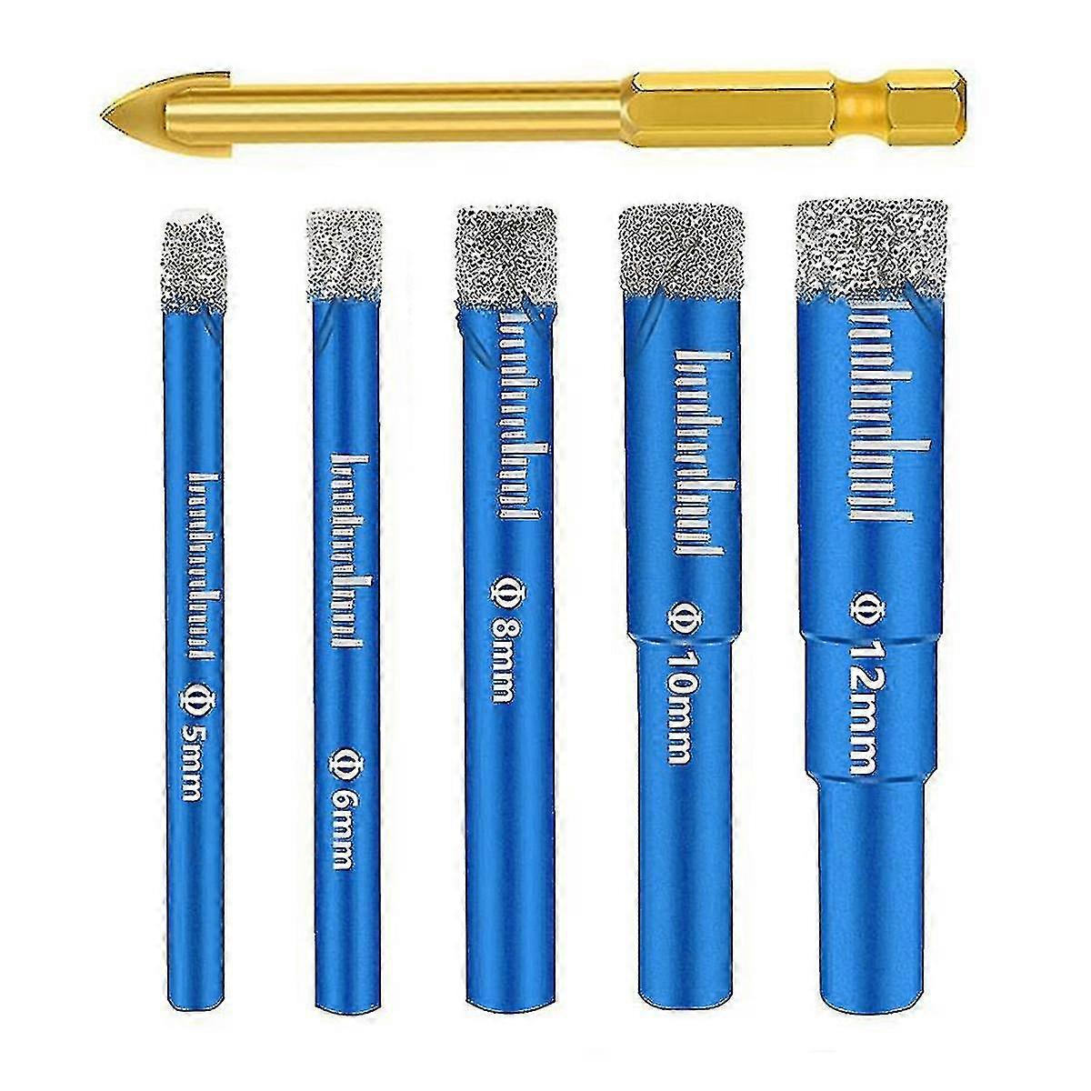 6pcs Tile Drill Bits Set Diamond Drill Bit Sets Diamond Drill Bit Glass Diamond Core Drill For Gran