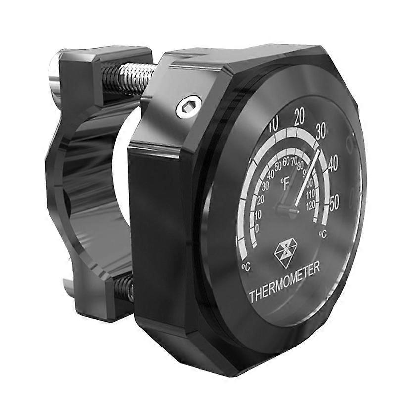 Termometro per orologio per orologio con montaggio al manubrio luminoso per moto in lega di alluminio ~ 27086