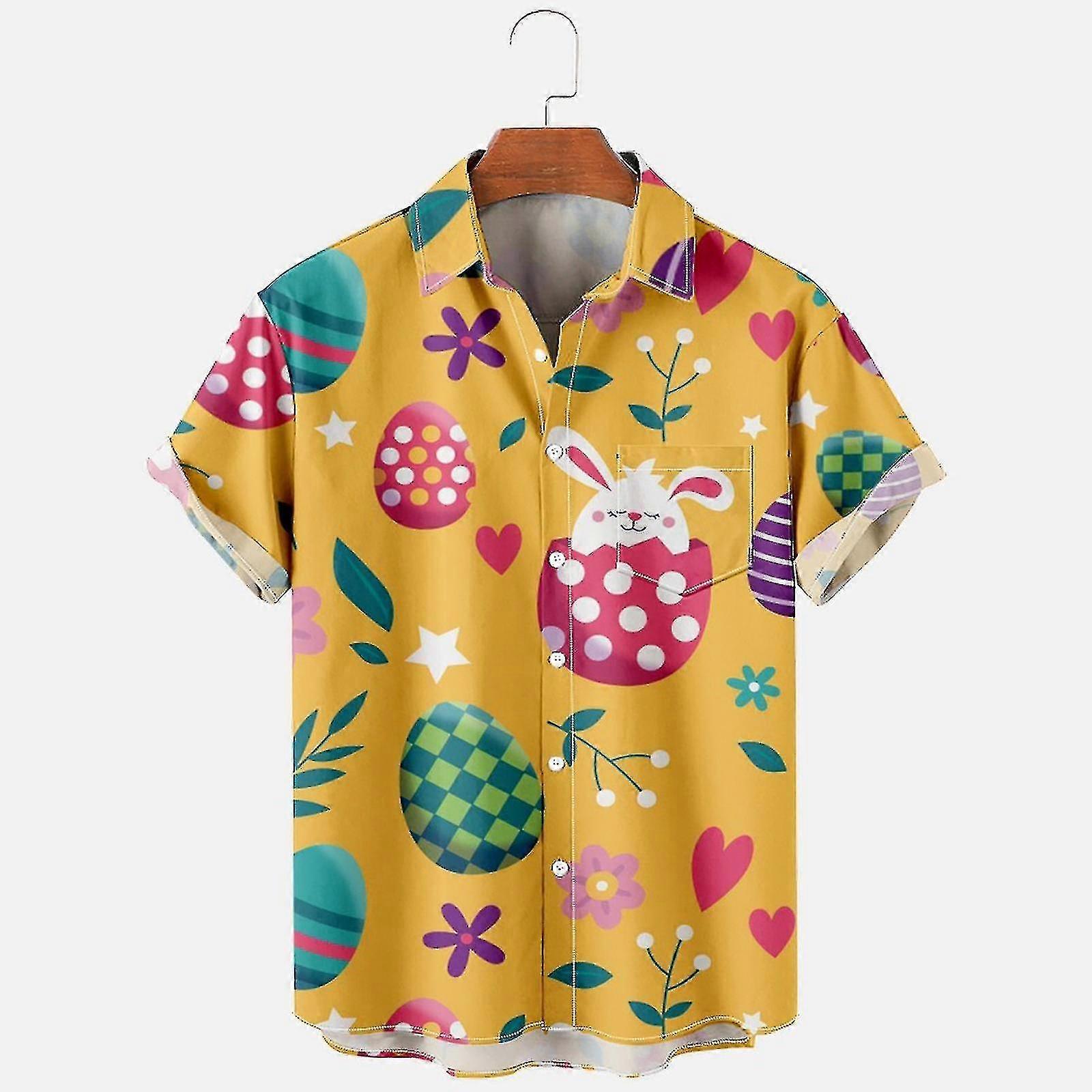 HerrenSommermode Ostern Kurzarm Freizeithemden