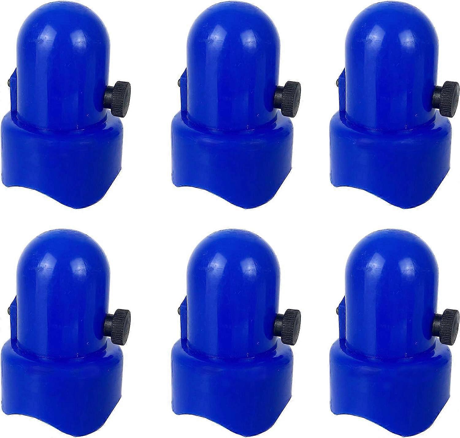 Large Trampoline Enclosure Pole Caps with Screw-in Bolts, Fit for Poles 1.5 Inch Diameter, 6 Piece, Blue