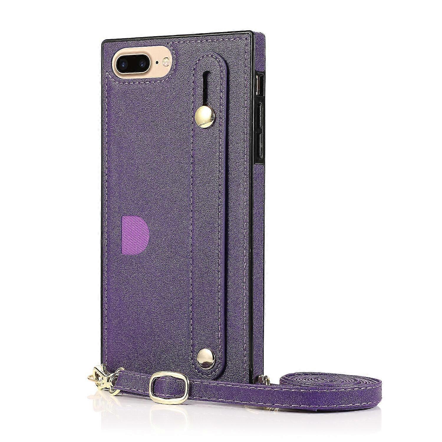 New Iphone 6 Plus 7 Plus 8 Plus Case With Lanyard Loop Pu Leather