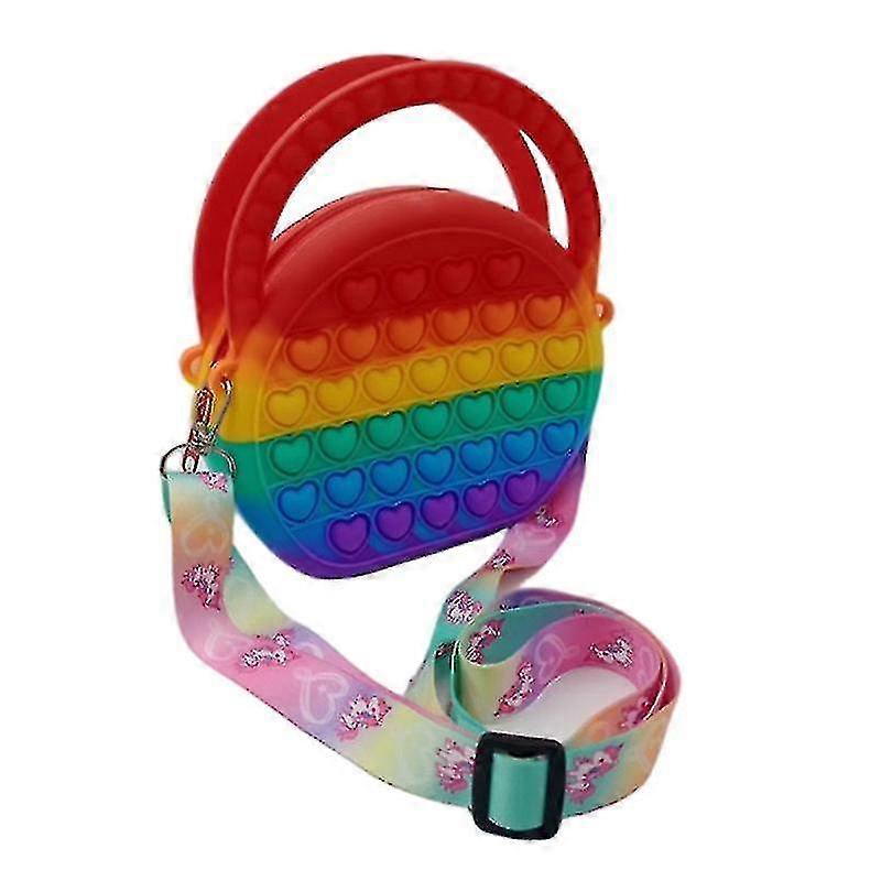 Pop pungă pentru fete, Big Pop umăr Bag Fidget Poșetă, Ziua Îndrăgostiților Cadouri Rainbow Pop Poșetă