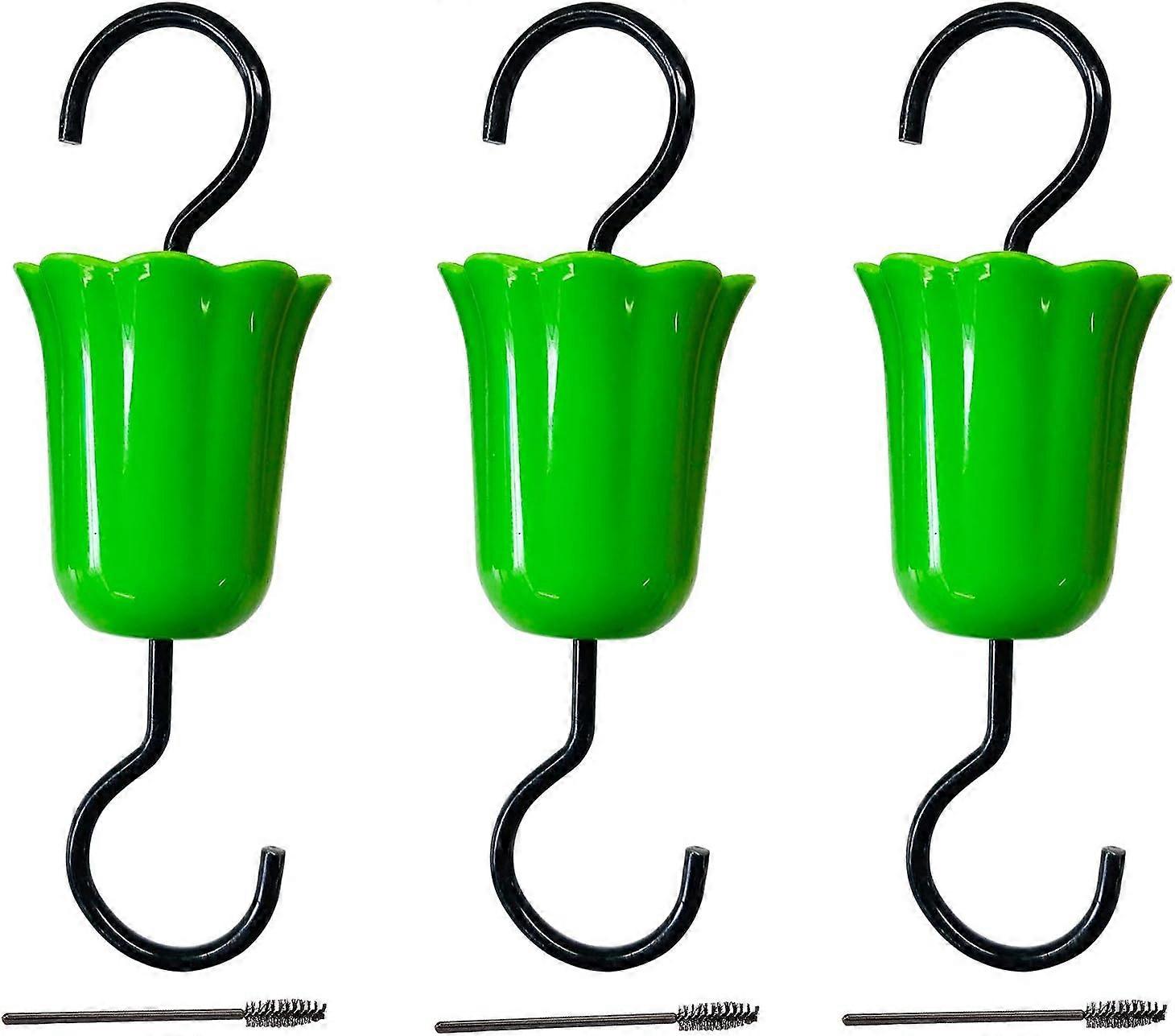 Set of 3 Flower Ant Moats for Hummingbird Feeders, Includes 3 Ant Moats and 3 Brushes, Authentic Trap for Fast and Safe Ant Removal, All-Natural Solut