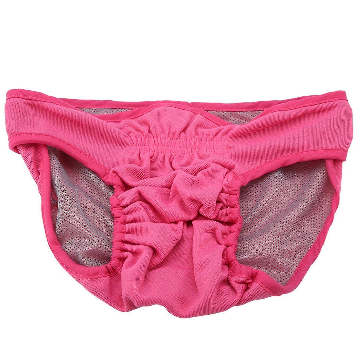 Dog Polyester Pants Puppy Underwear Female Physiological Pants Pet Sanitary Diaper (Pink S)