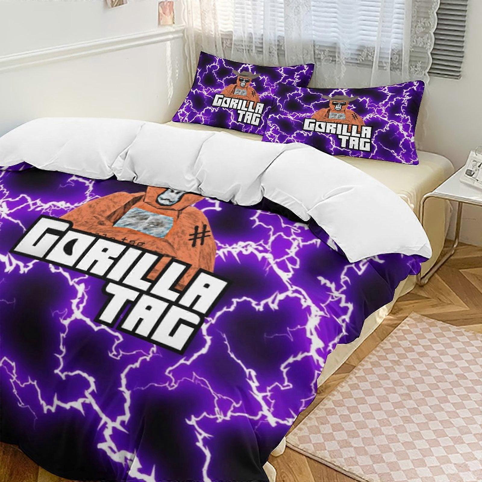 Bedding set NK153 Game Gorilla Tag 3-Piece Bedding Set Soft Warm And Comfortable Bed Set with 1 Duvet Cover And 2 Pillowcases Bed Sheets PC153