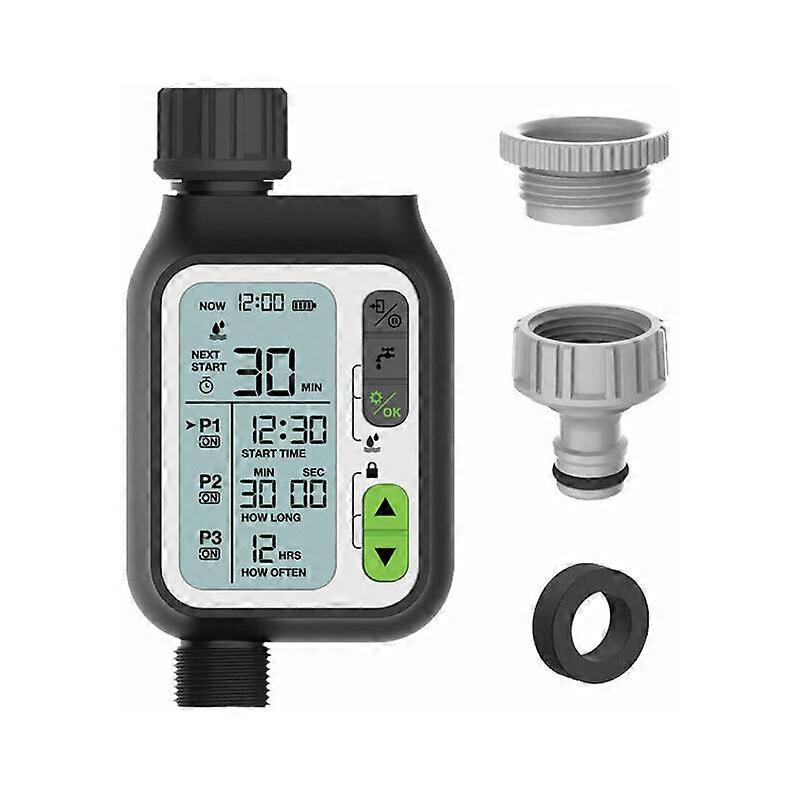 Automatic Watering Timer Garden Watering Timer Manual Control Waterproof Rain Sensor and 3 Programs