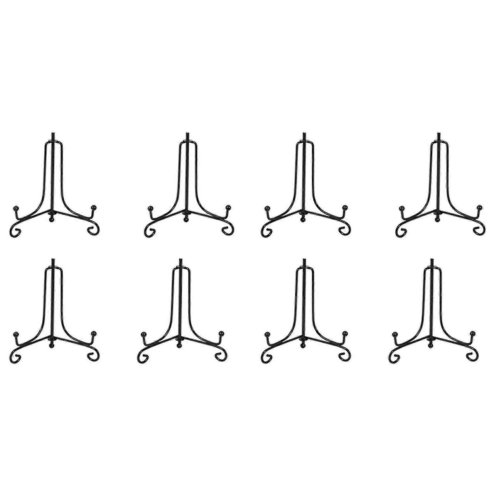(8 Pack)iron Display Stand, Black Iron Easel Plate Display Photo Holder Stand, Displays Picture Fra