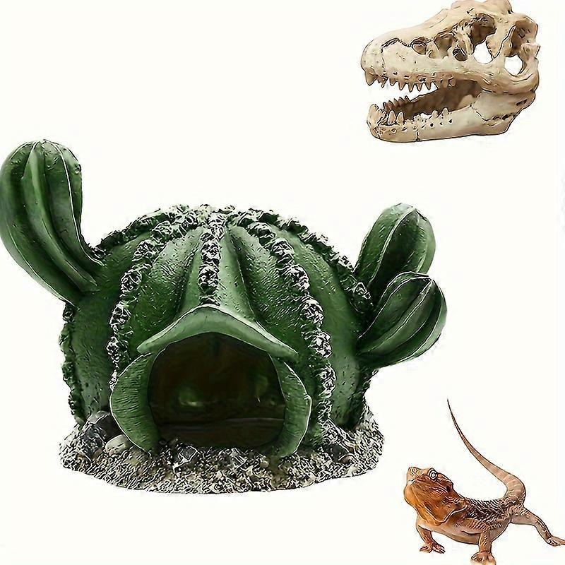 1pc Reptile Hideout Cactus Desert Aquarium Habitat For Decoration