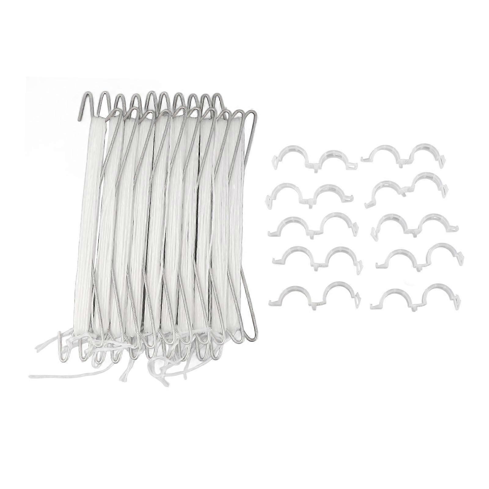 10PCS Tomato Support Hooks with Twine Plant Climbing Clips Stainless Steel Easy Use Garden Hooks compatible Cucumber Cherry Vegetable