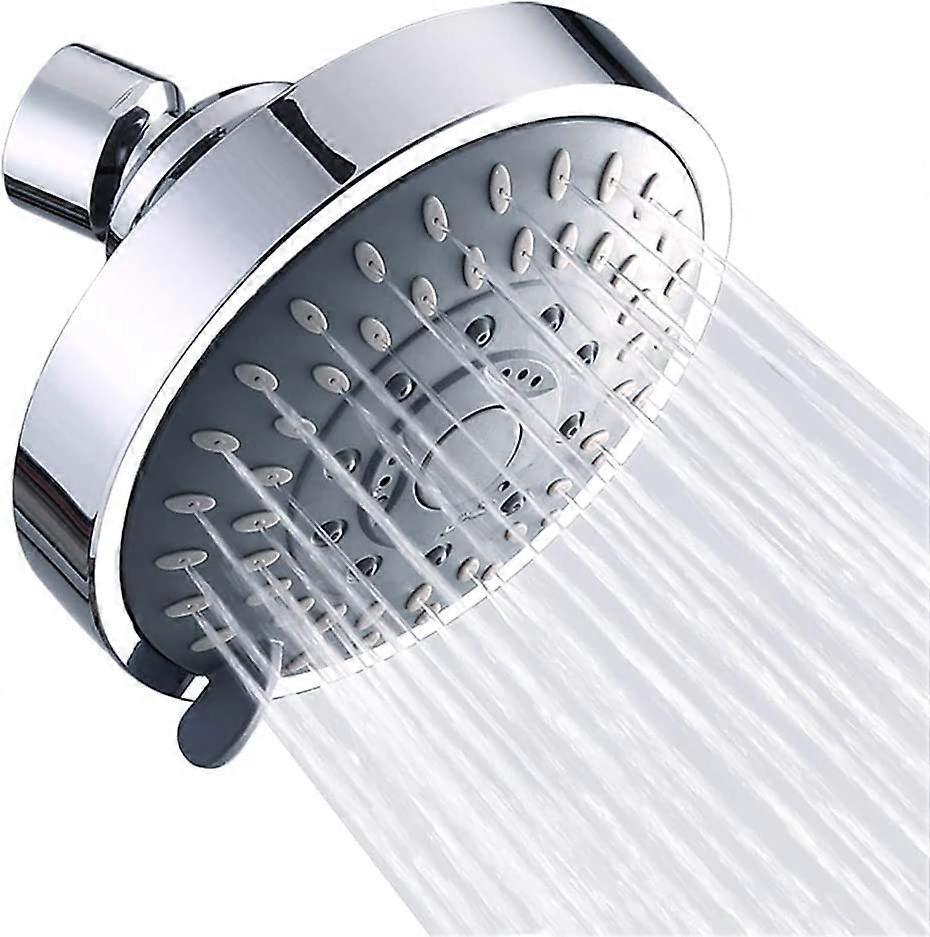 Shower Head High Pressure Rain Fixed Showerhead 5-Setting with Adjustable Metal Swivel Ball Joint Relaxed Shower