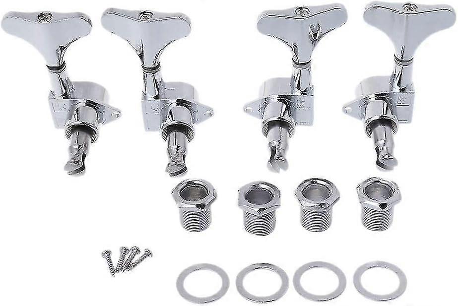 6 Inline String Bass Guitar Sealed Tuners 2R Machine Heads with Tuning Pegs