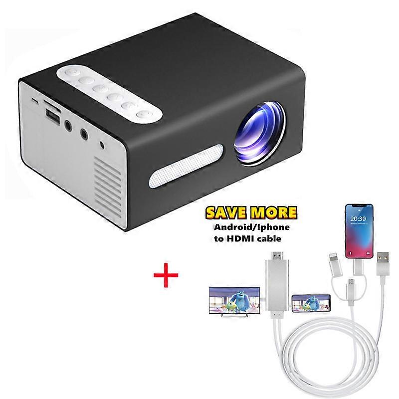 T300LEDミニプロジェクターミラー電話1080P対応ホームシアタービーマーHDMIUSBムービービデオポータブル屋外TVスティック