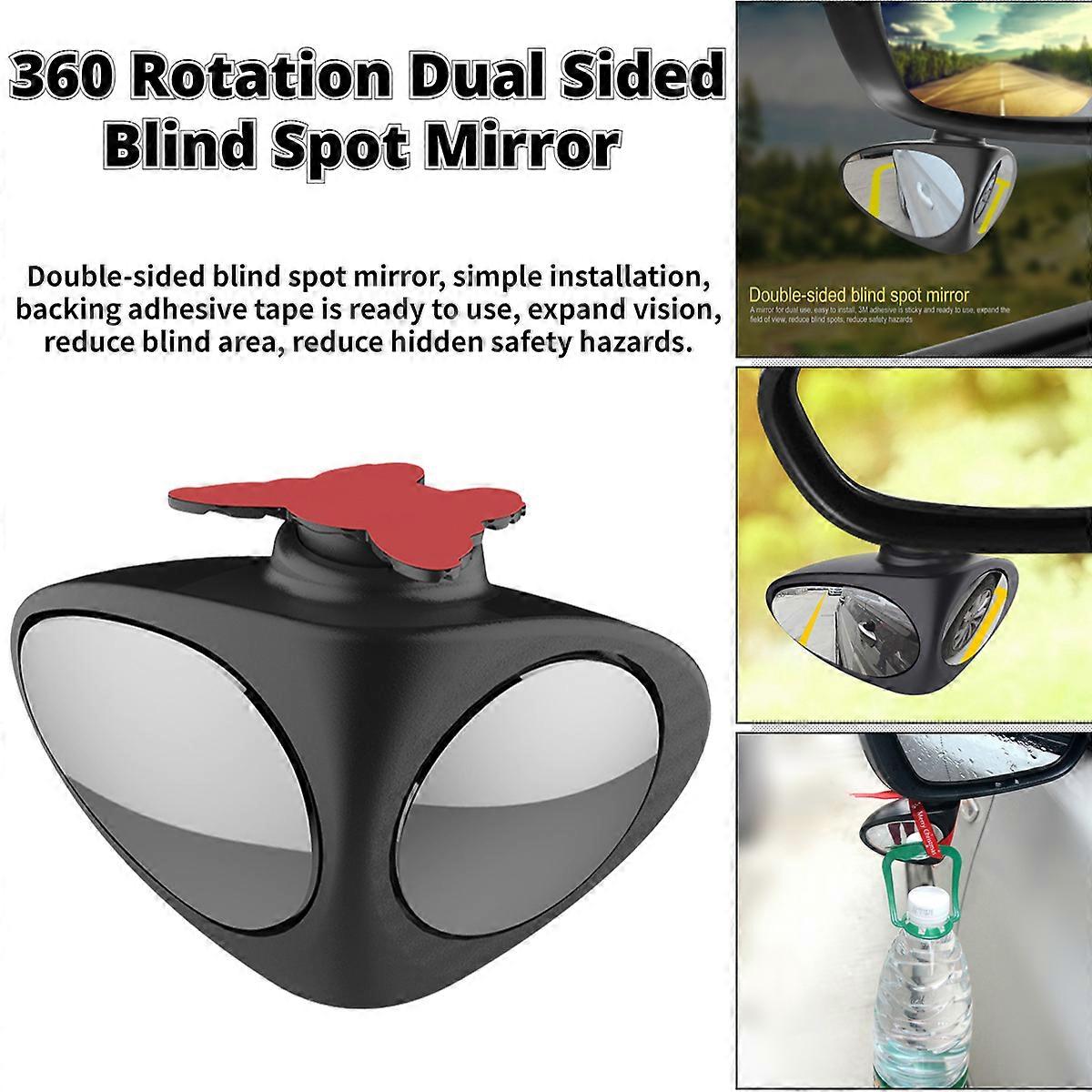 2 in 1 Car Blind Spot Mirror 360 Degree Rotation Double Sided Blind Spot Mirror Reversing Parking Auxiliary Car Rear View Mirror