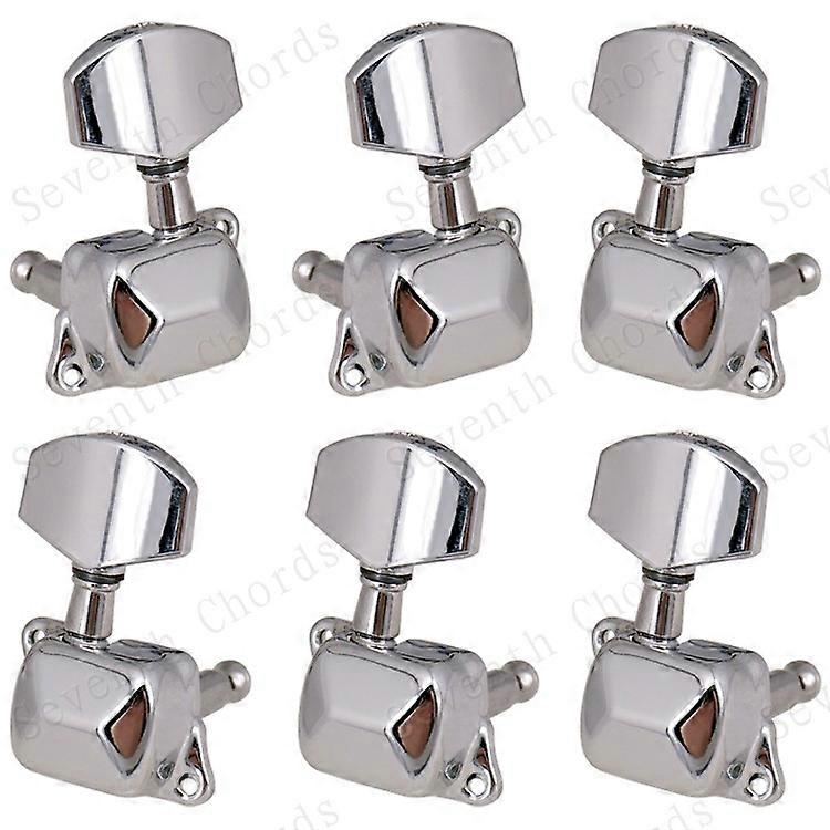 A Set 6 Pcs Semiclosed String Tuners Tuning Pegs Keys Machine Heads for Acoustic Guitar