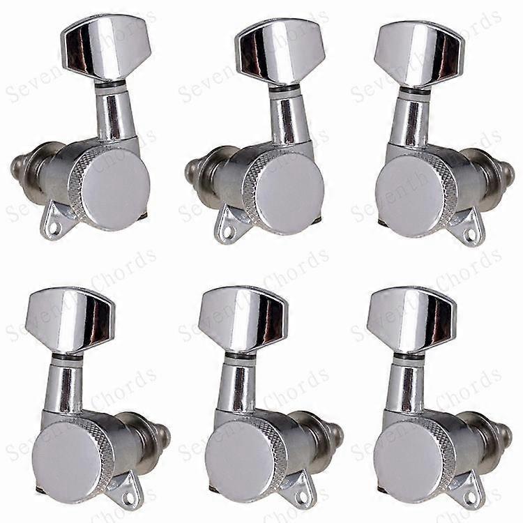 A Set 6 Pcs Locked String Tuning Pegs key Tuners Machine Heads For Acoustic Electric Guitar - LHDZ-XFT