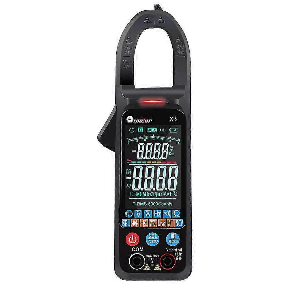 TOOLTOP X5 Handheld Portable Multifunction Clamp Meter LCD Display / Switch NCV Measuring Direct Current AC Current Voltage Resistance Capacitor Tempe