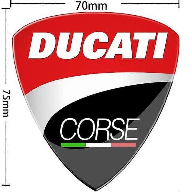 Ducati Logo Silicone Shield Emblem Sticker – Glossy Red Epoxy Resin For Motorcycle Tank (All Sizes)