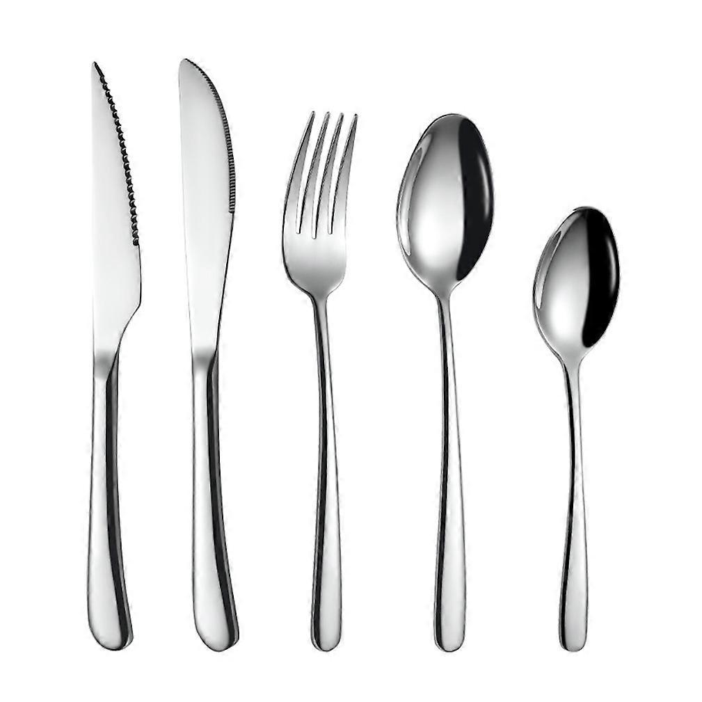5pcs Cutlery Set Tableware Tableware Fork Knives Spoons Stainless Steel