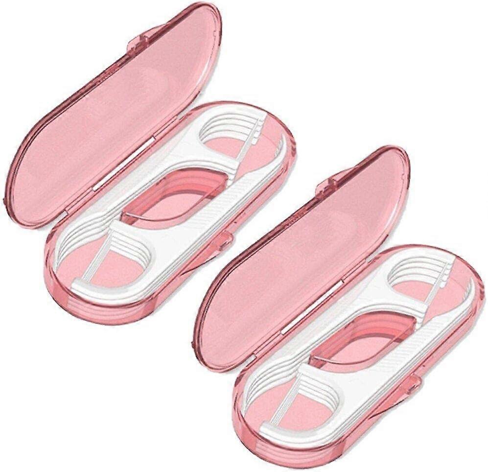 Dental Floss Toothpick Set 2 Boxes Portable Dental Floss Toothpick Oral Teeth Cleaning Tools with Storage Case for Family, Hotel and Travel