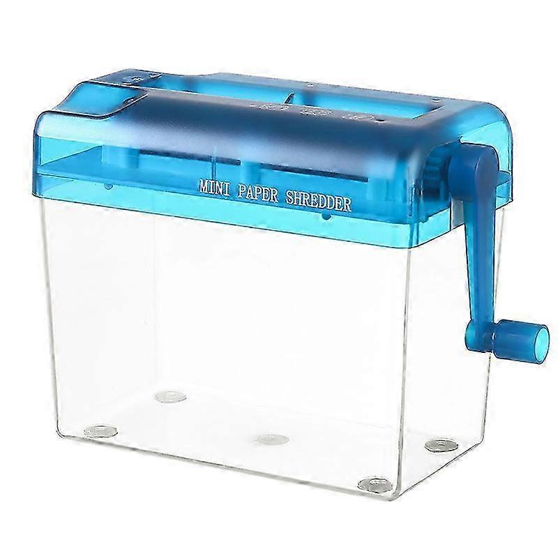 Mini Portable Manual Paper Shredder for Home Use, A6 Documents Handmade Straight Cutting Tool for Home Office School Desktop - Blue
