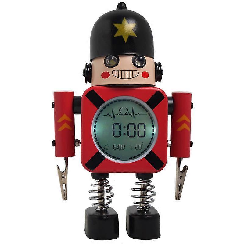 Multifunctional Metal Robot Alarm Clock Children's Cartoon Luminous Electronic Clock