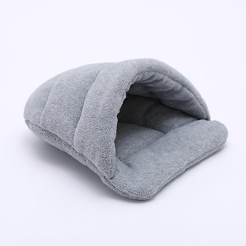 Pet Tent Cave Bed, Portable Small Dogs Cats Pets Caves Warm Puppy Cat Sleeping Bed Winter(gray)