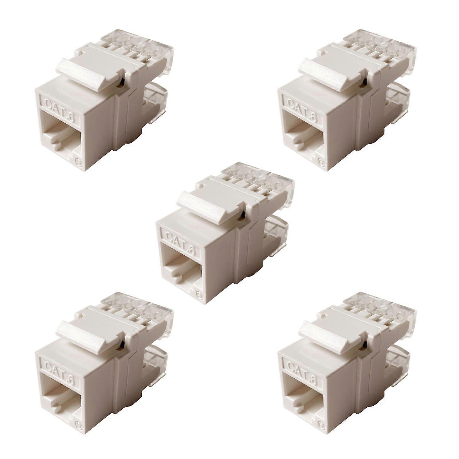 5-Pack CAT6 RJ45 Insert Keystone LAN Coupler Plug T568A/B Network Module Slot