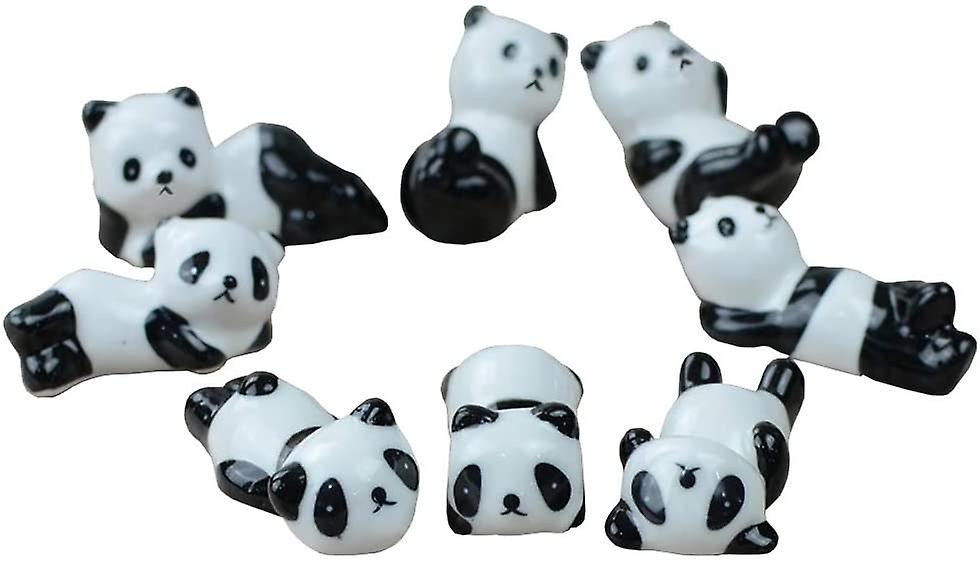 8-piece Ceramic Chopstick Rest (cute Panda)