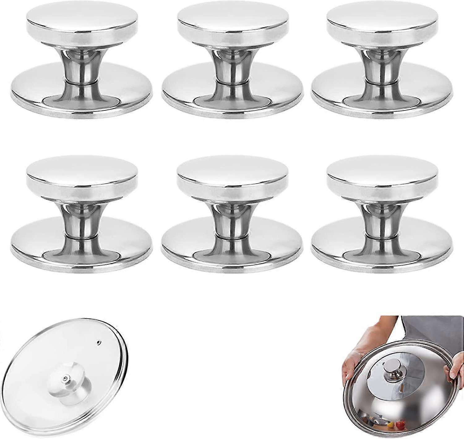 lid Knob, 6 Piece Set Saucepan Lid Knobs Wok Knob Lid Handle Replacement