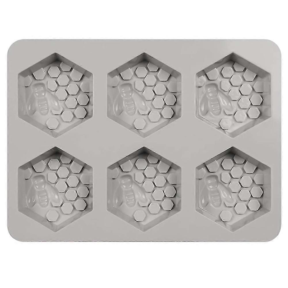 6 Cavities 3d Bee Honeycomb Soap Molds Hexagon Silicone Molds For Honeycomb Cake Wedd